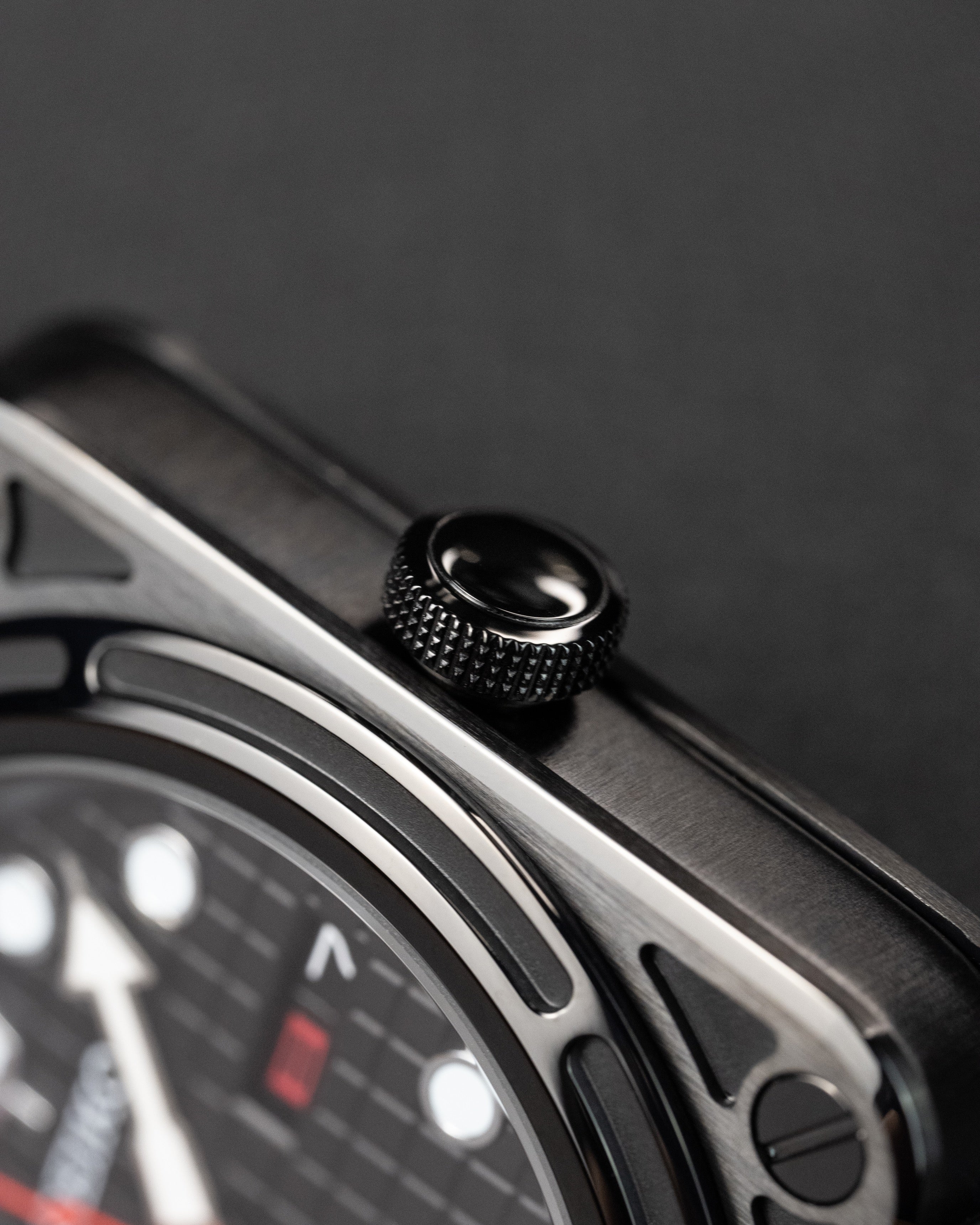 Custom Bell & Ross Seiko Mod Black Case Red Lightning Seconds Hand Waffle Dial Rubber Strap