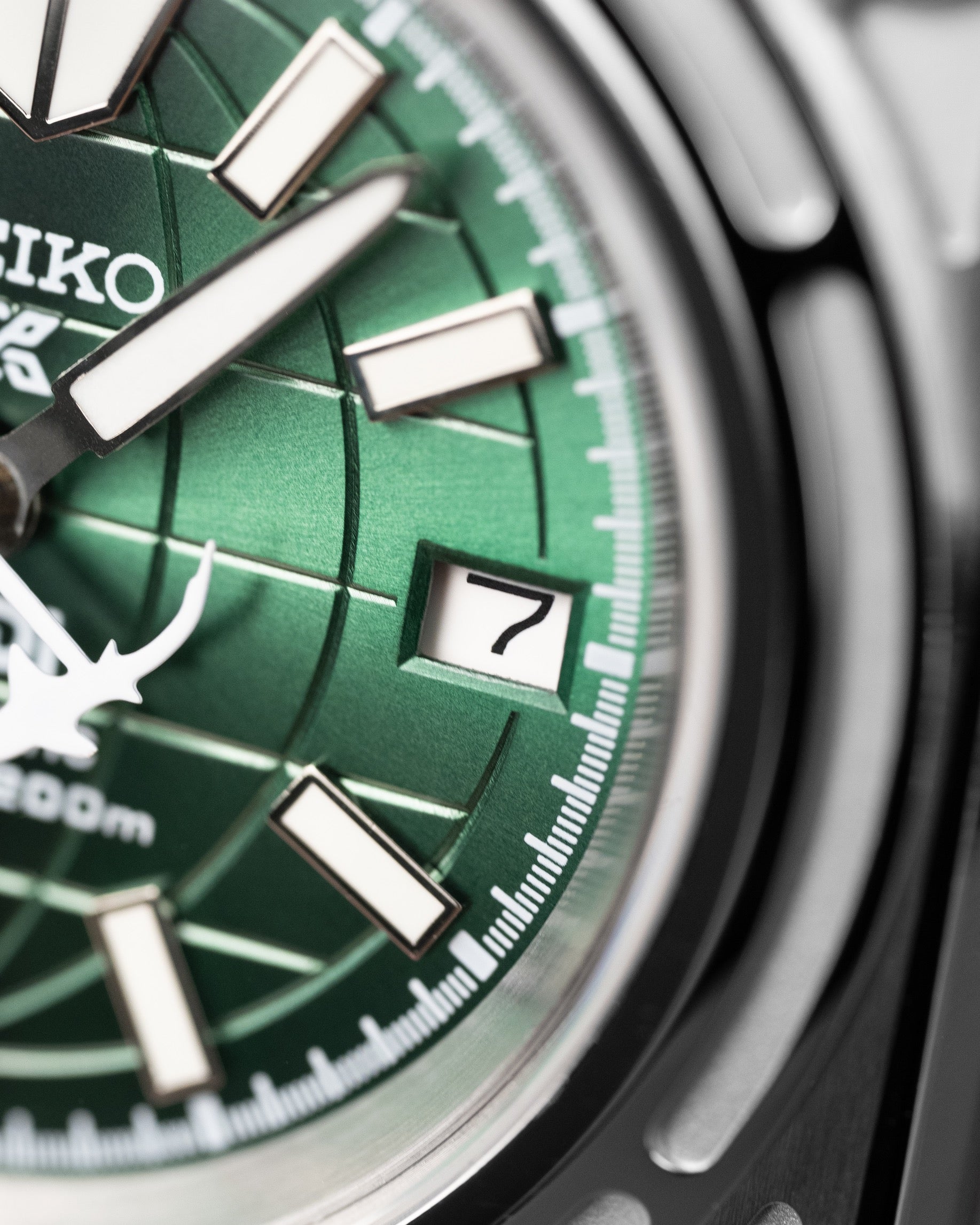 Custom Bell & Ross Seiko Mod Green Globe Dial Shark Hands With Green Rubber Strap