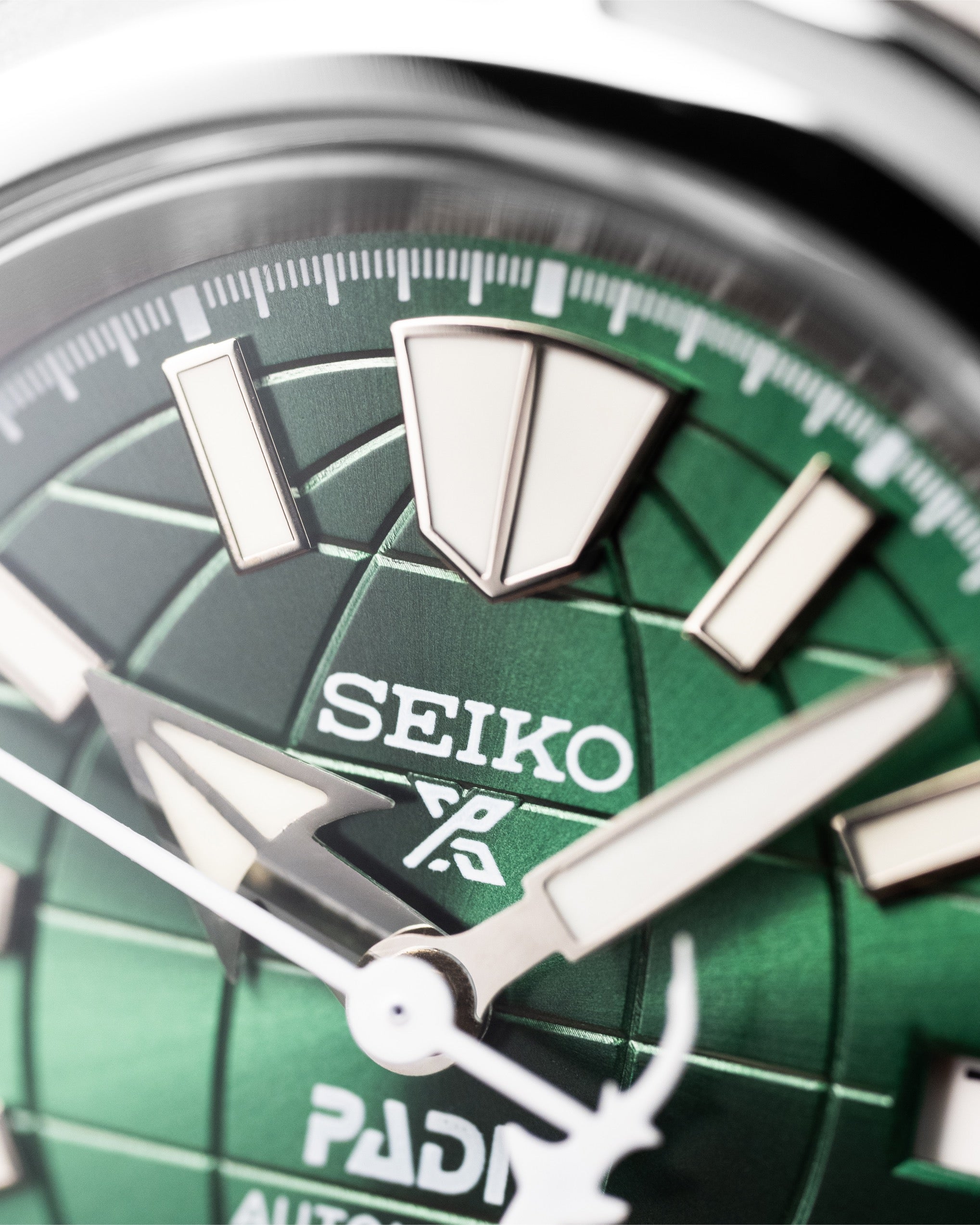 Custom Bell & Ross Seiko Mod Green Globe Dial Shark Hands With Green Rubber Strap