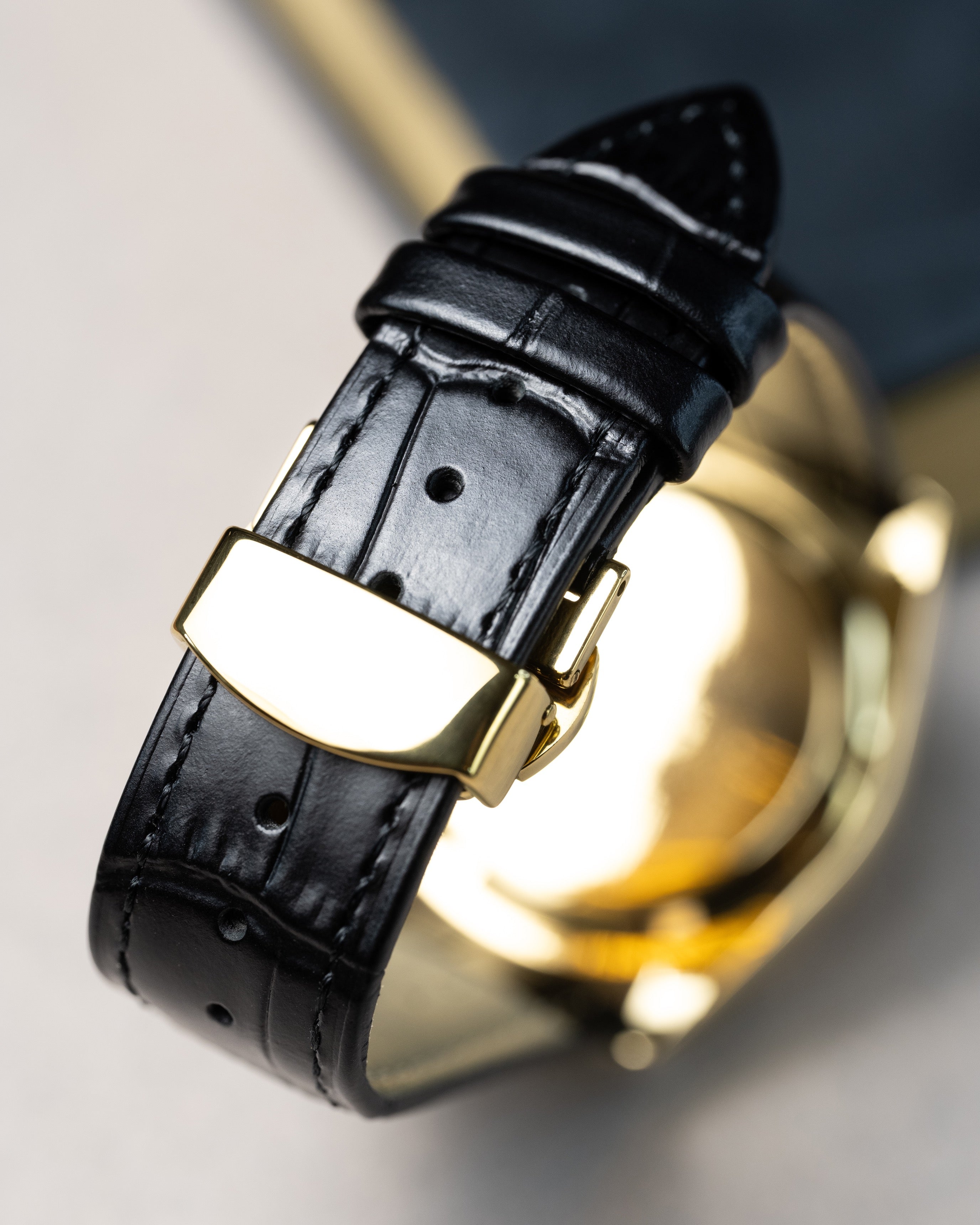 Custom Datejust Seiko – Mod Full Gold Dial Roman Numerals With Embossed Alligator Crocodile Leather Strap12