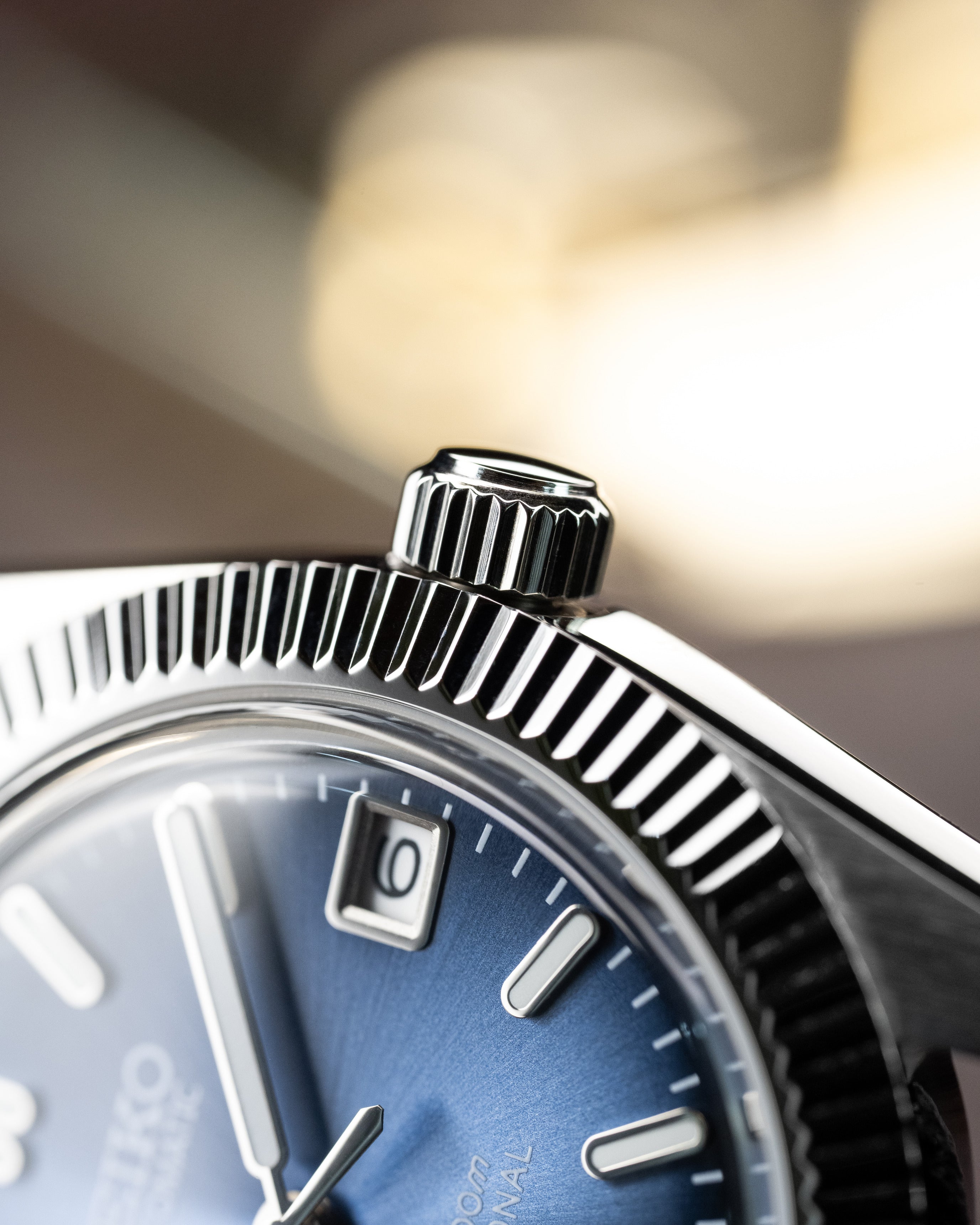 Custom Seiko Datejust – Mod With Fluted Bezel Navy Blue Sunburst Dial And Custom Saffiano Leather Strap4