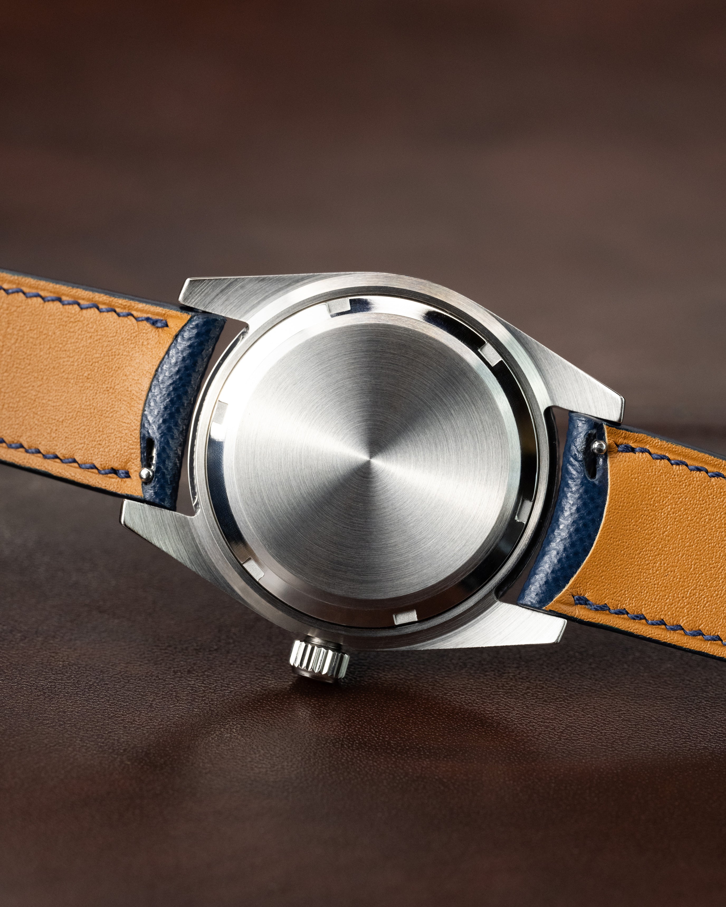 Custom Seiko Datejust – Mod With Fluted Bezel Navy Blue Sunburst Dial And Custom Saffiano Leather Strap6