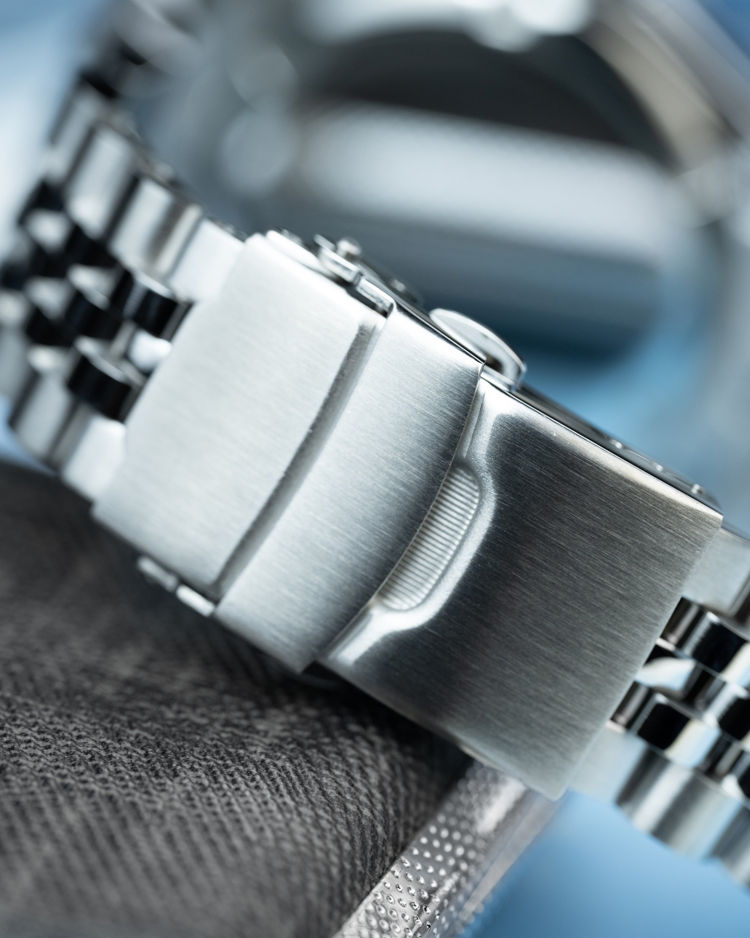 Custom Seiko Datejust – Mod With Ice Blue Roman Numeral Dial Fluted Bezel Jubilee Bracelet And Automatic Movement