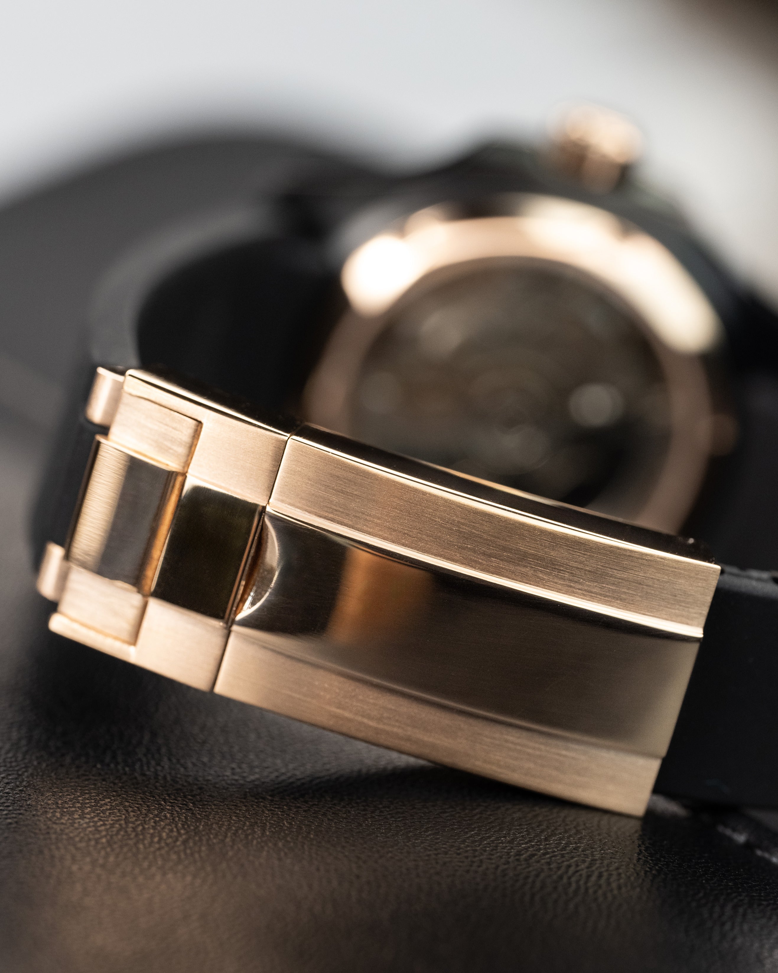 Custom Seiko Meteor – Master Limited Edition Mod With Meteorite Dial Rose Gold Bezel Black Case Rose Gold Crown Black Rubber Strap Rose Gold Clasp9