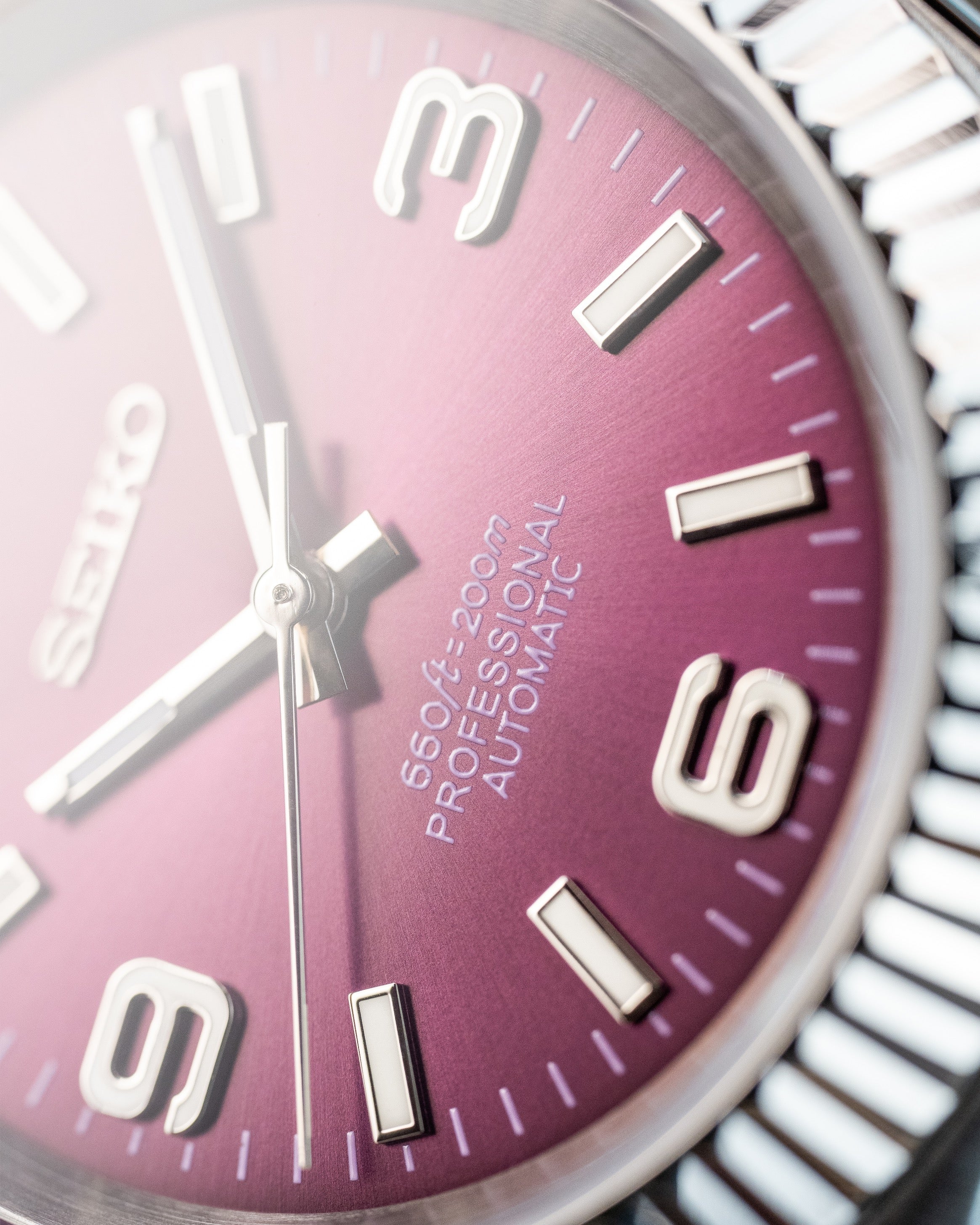 Custom Seiko Mod – Datejust With Sunburst Maroon Gradient Explorer Dial Fluted Bezel Jubilee Bracelet3