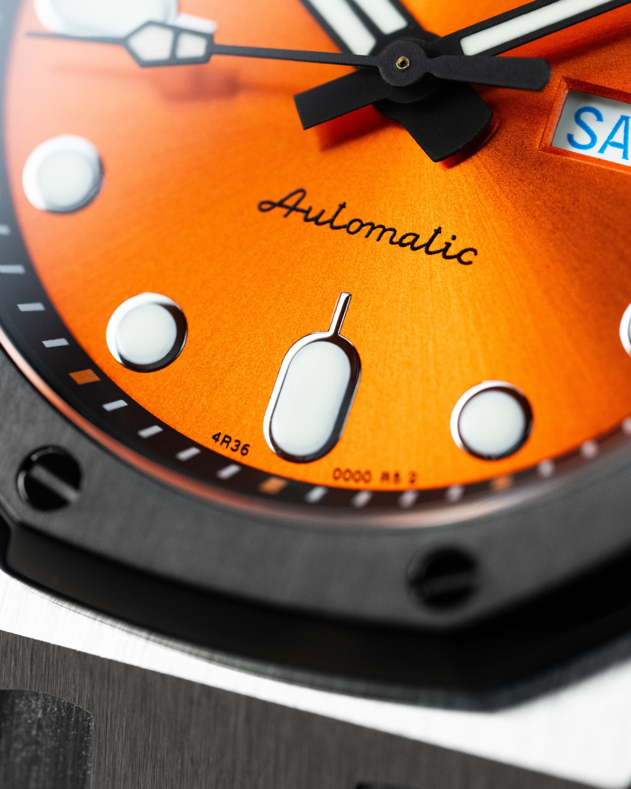 Custom Seiko Mod – Royal Oak Ap With Bold Orange Sunburst Dial Black Octagonal Bezel And Matching Orange Rubber Strap8