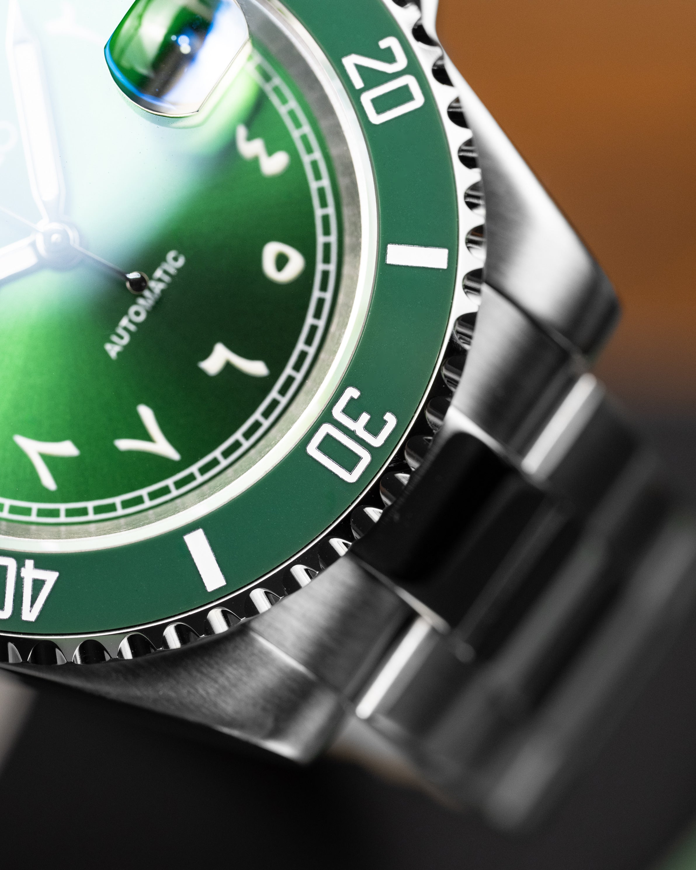 Custom Seiko Mod – Submariner Homage With Green Arabic Numeral Dial Green Bezel Automatic Movement Stainless Steel Oyster Bracelet16