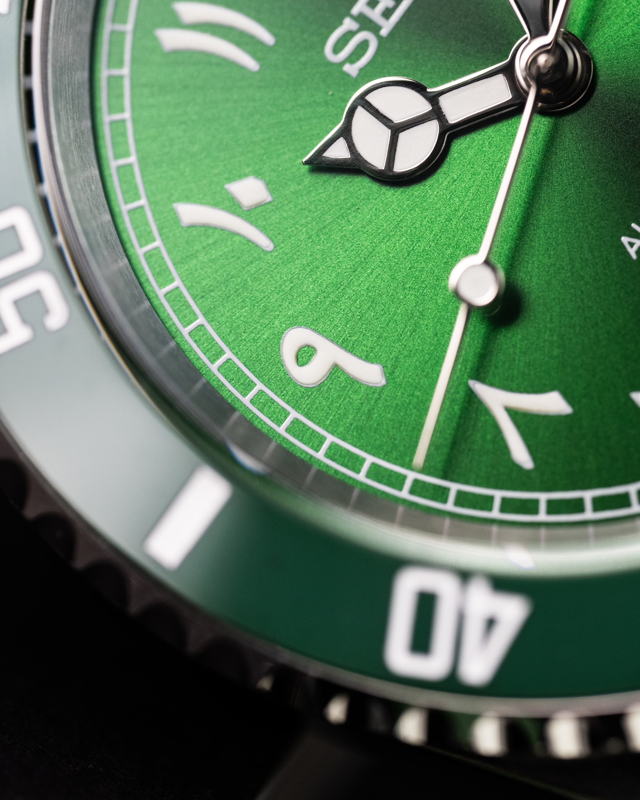 Custom Seiko Mod – Submariner Homage With Green Arabic Numeral Dial Green Bezel Automatic Movement Stainless Steel Oyster Bracelet3