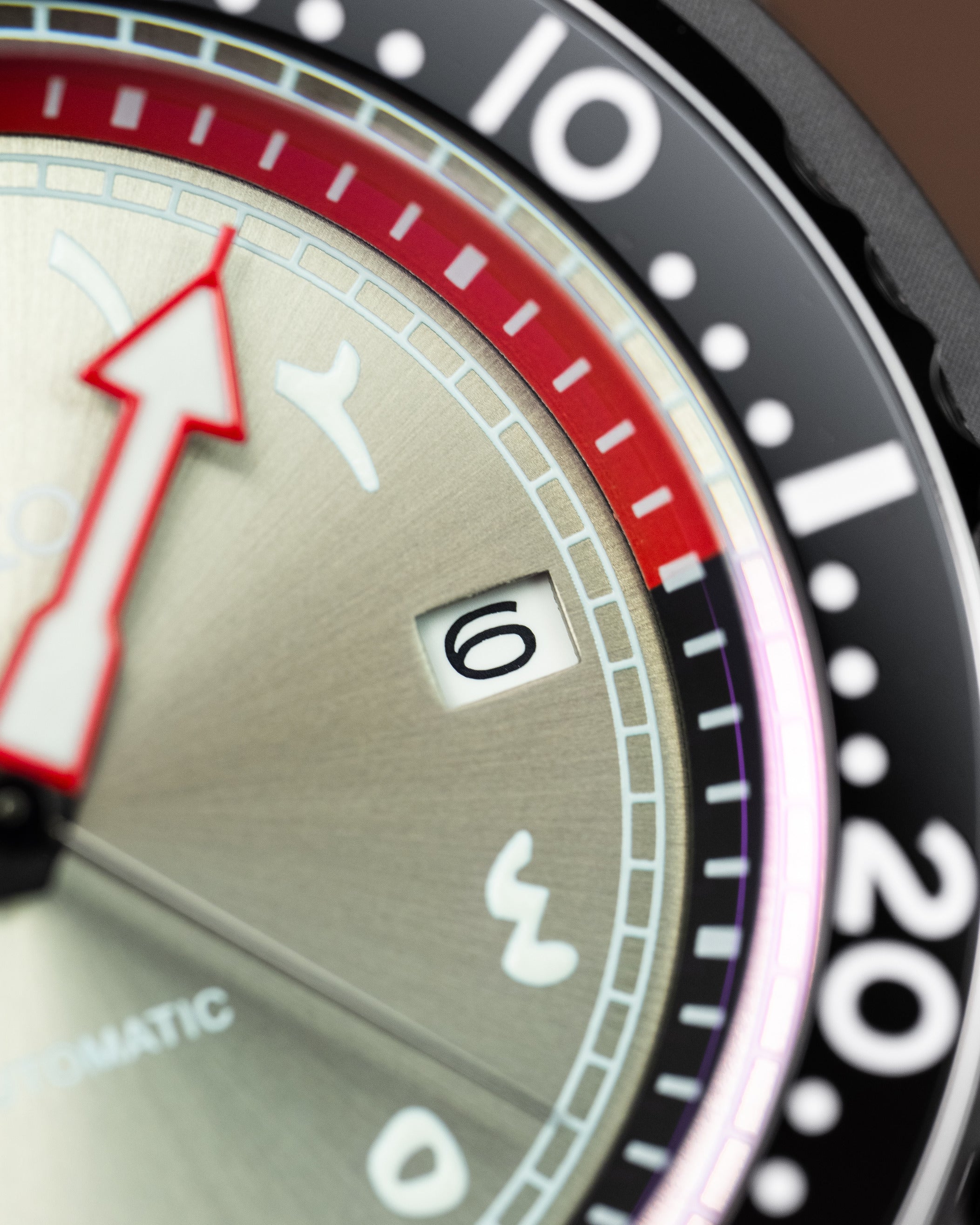 Custom Seiko Mod – Tuna Stainless Steel Case Red Details Grey Arabic Numeral Dials Black Rubber Strap6
