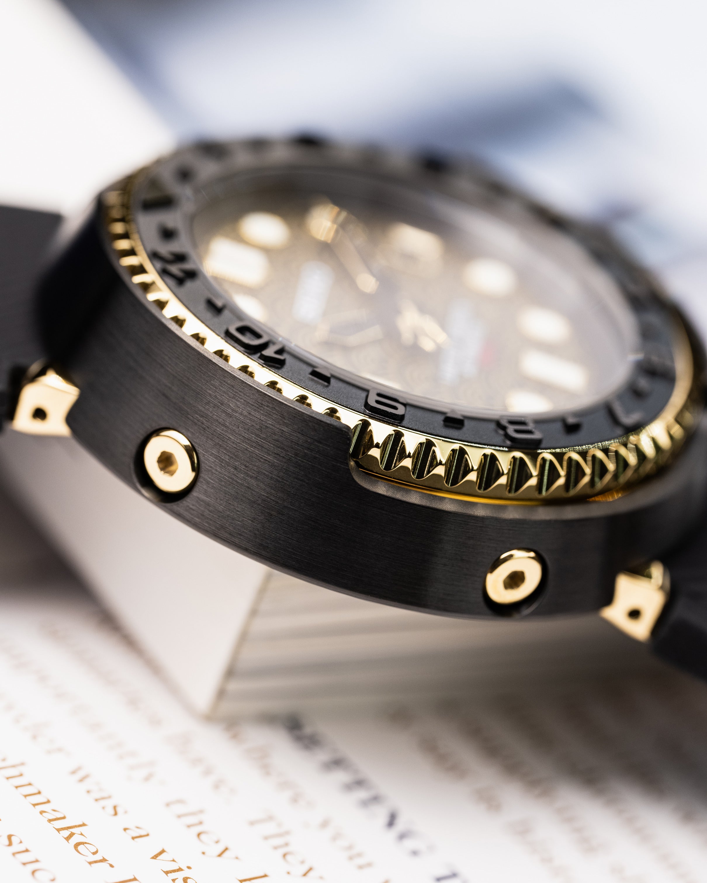 Custom Seiko Mod – Tuna Watch With Black And Gold Seigaiha Wave Pattern Dial Black Bezel Gold Poseidon Trident Seconds Hand Black Rubber Strap1