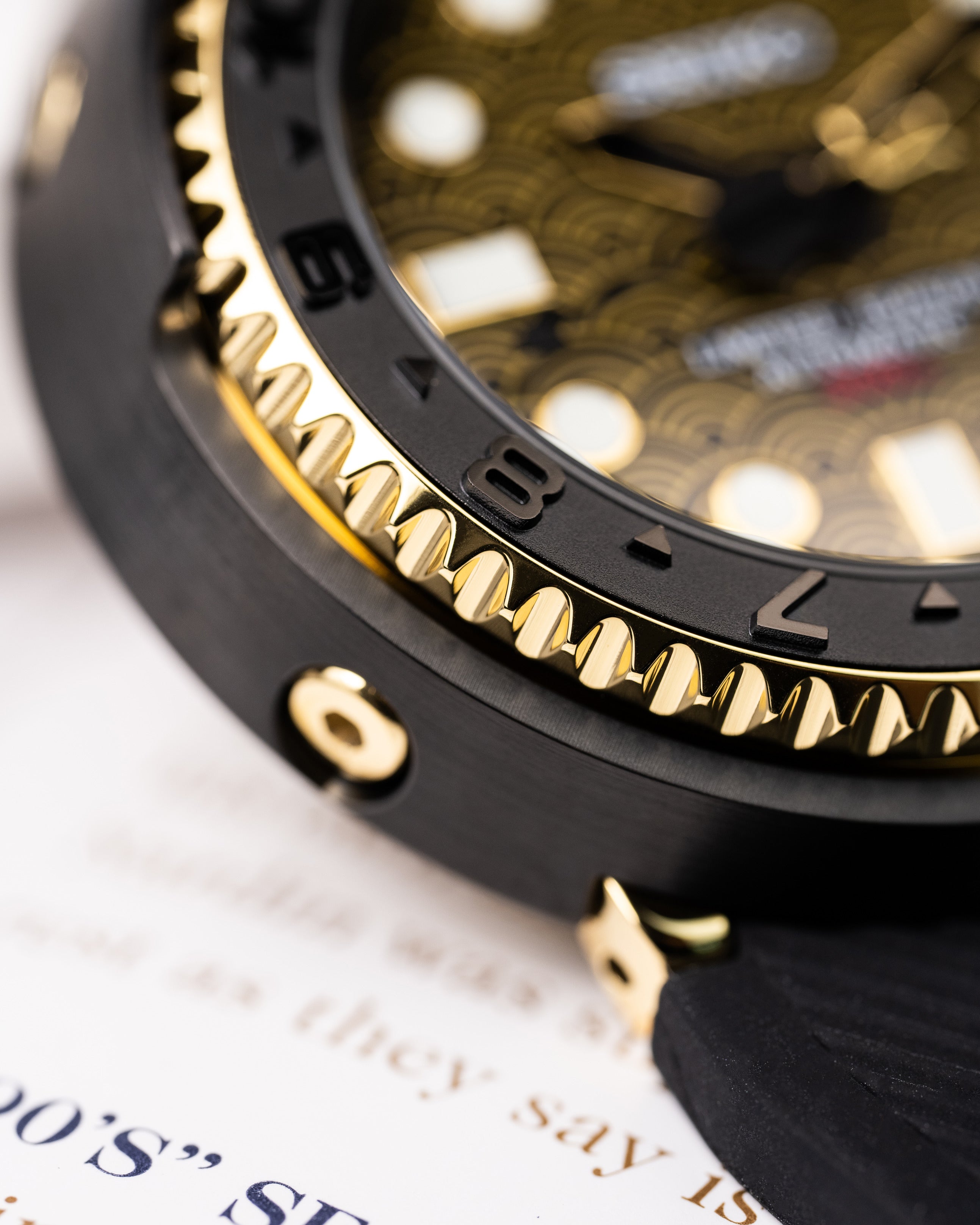 Custom Seiko Mod – Tuna Watch With Black And Gold Seigaiha Wave Pattern Dial Black Bezel Gold Poseidon Trident Seconds Hand Black Rubber Strap10