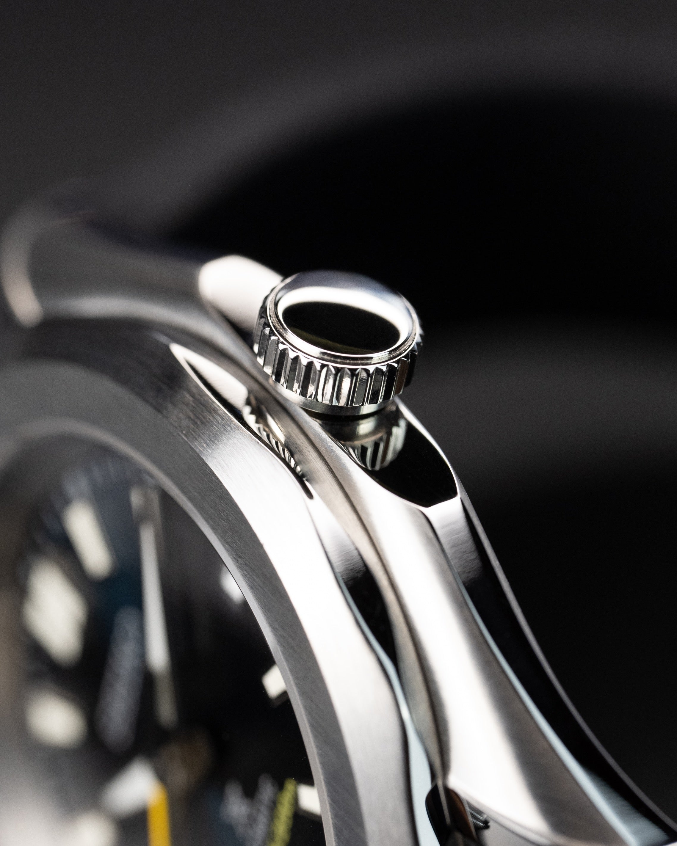 Custom Seiko Mod – Watch With Brushed Case Gradient Blue Dial Yellow Seconds Hand Custom Wheel Rim Exhibition See Through Caseback And Black Rubber Strap