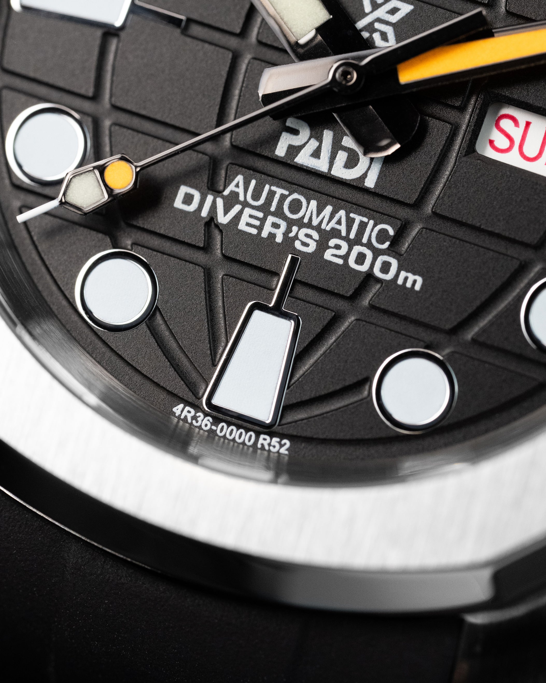 Custom Seiko Mod – Watch With Stainless Steel Nautilus Case Black Globe Padi Dial Black Rubber Strap9