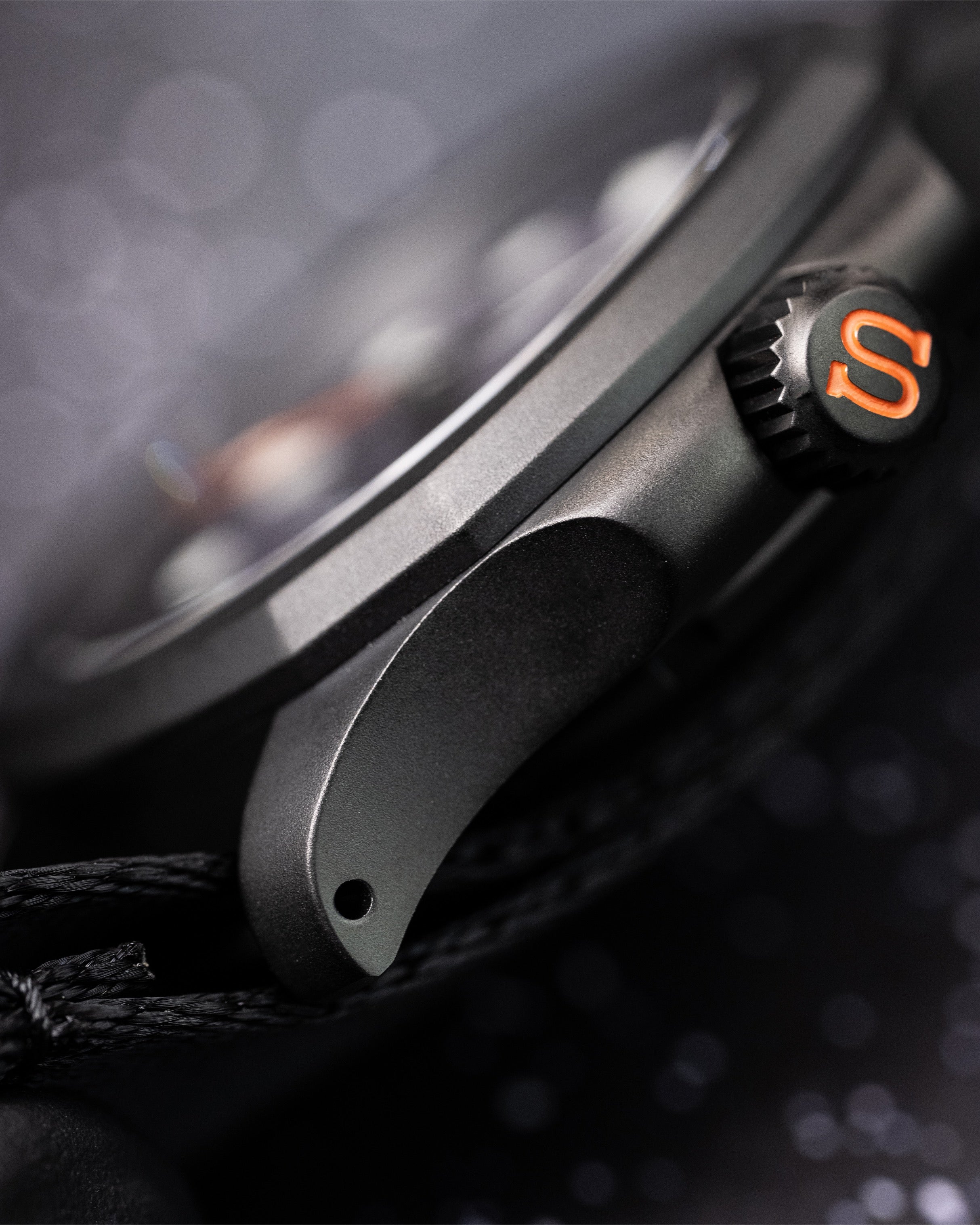 Custom Seiko Mod – With Blackout Nautilus Case Black Camo Textured Dial Orange Seconds Hand Orange S Crown Black Nato Strap