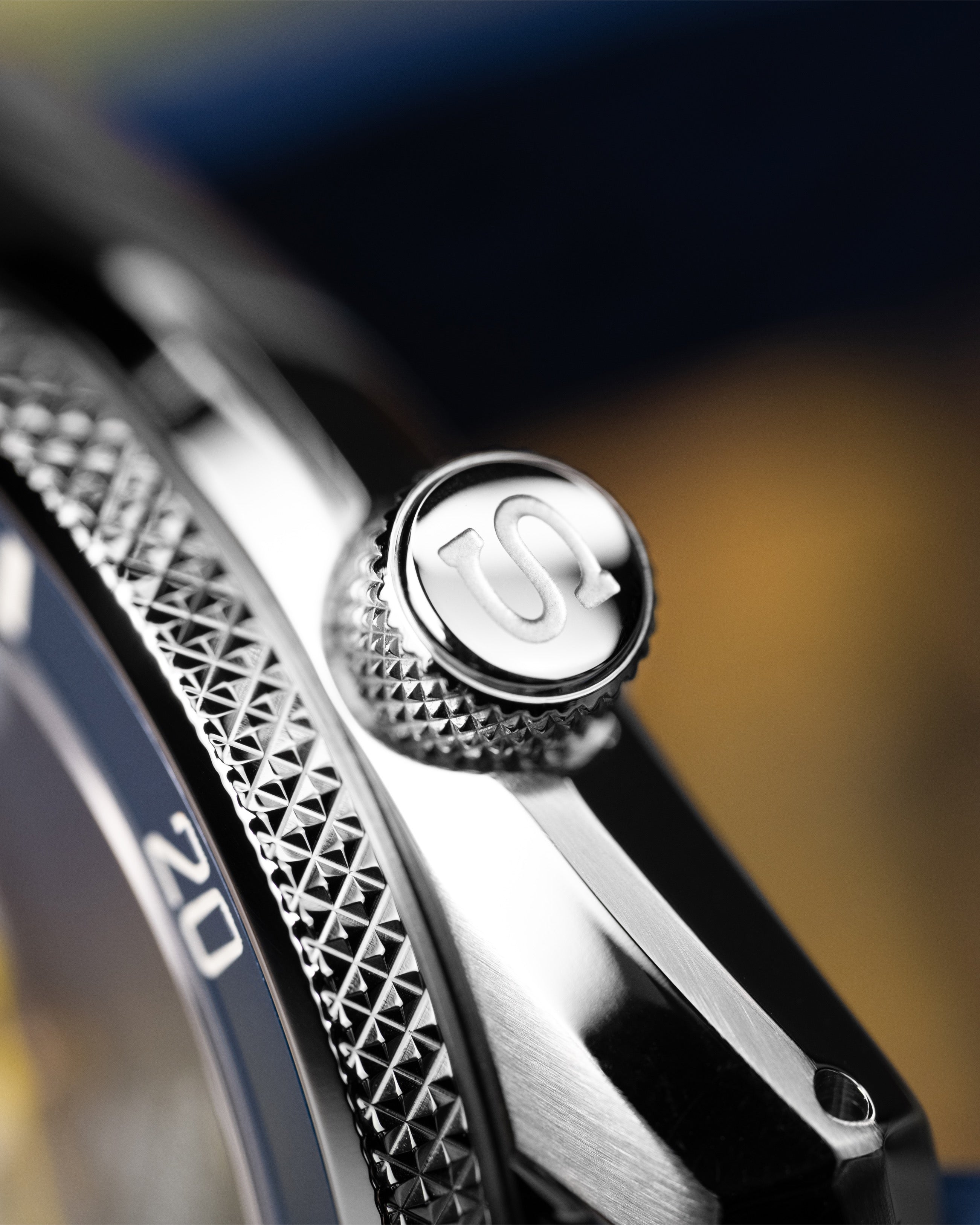 Custom Seiko Mod – With Textured Ocean Navy Blue Samurai Dial Lightning Yellow Seconds Hand Blue Tropic Rubber Strap Stainless Steel MM300 Case