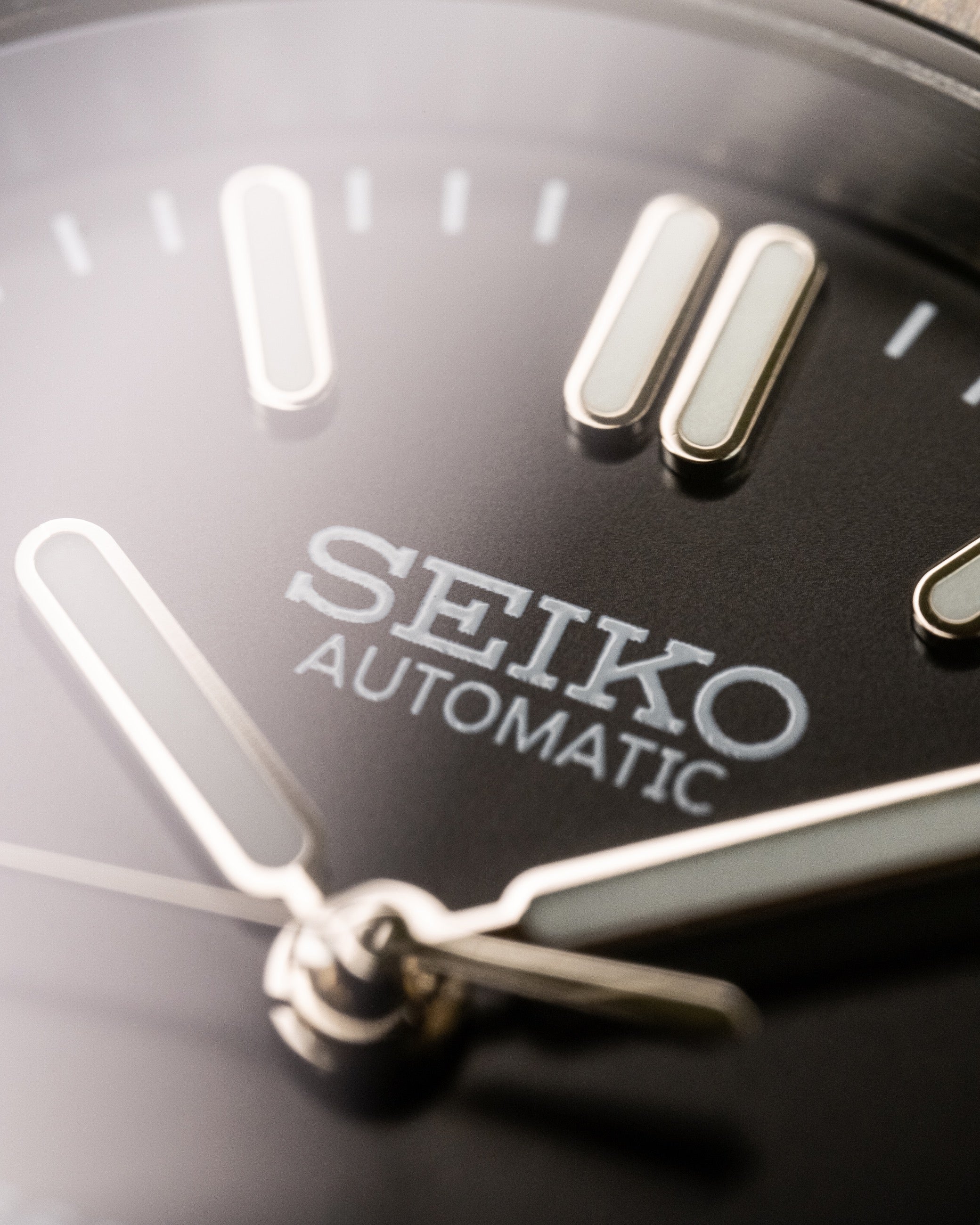 Custom Seiko Nautilus – Mod With Black Dial Brushed Stainless Steel Case And Black Stitched Leather Strap8