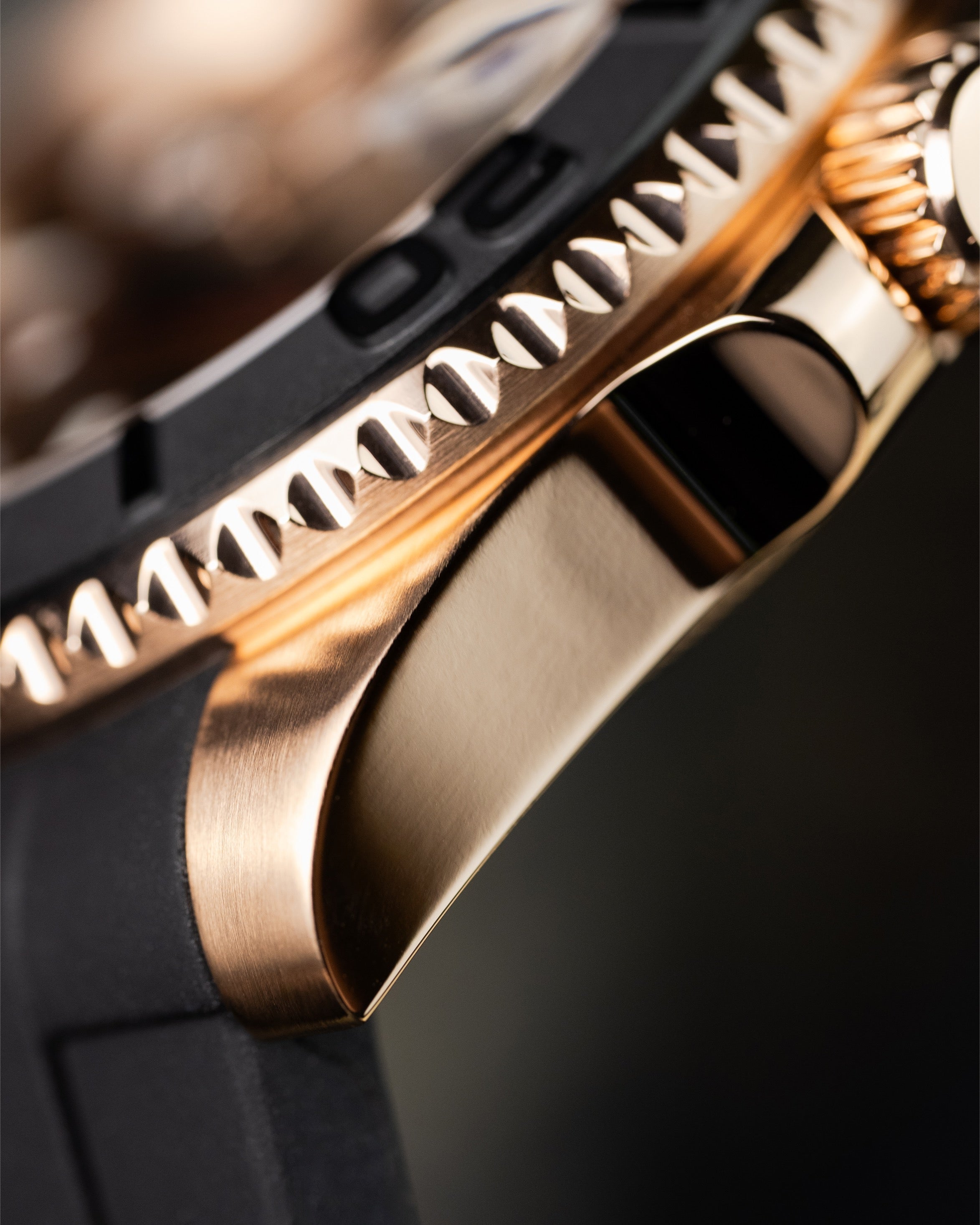 Custom Seiko Rose Gold Yacht Master Homage Mod – Black Dial Dive Watch With Cyclops Date