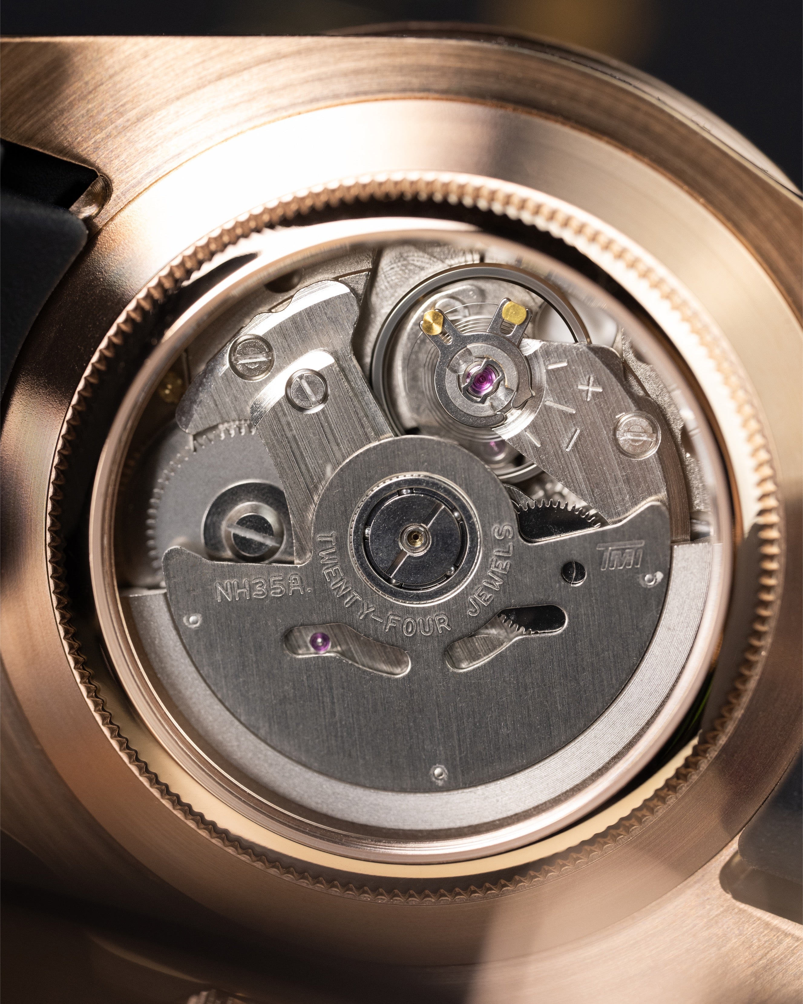 Custom Seiko Rose Gold Yacht Master Homage Mod – Black Dial Dive Watch With Cyclops Date