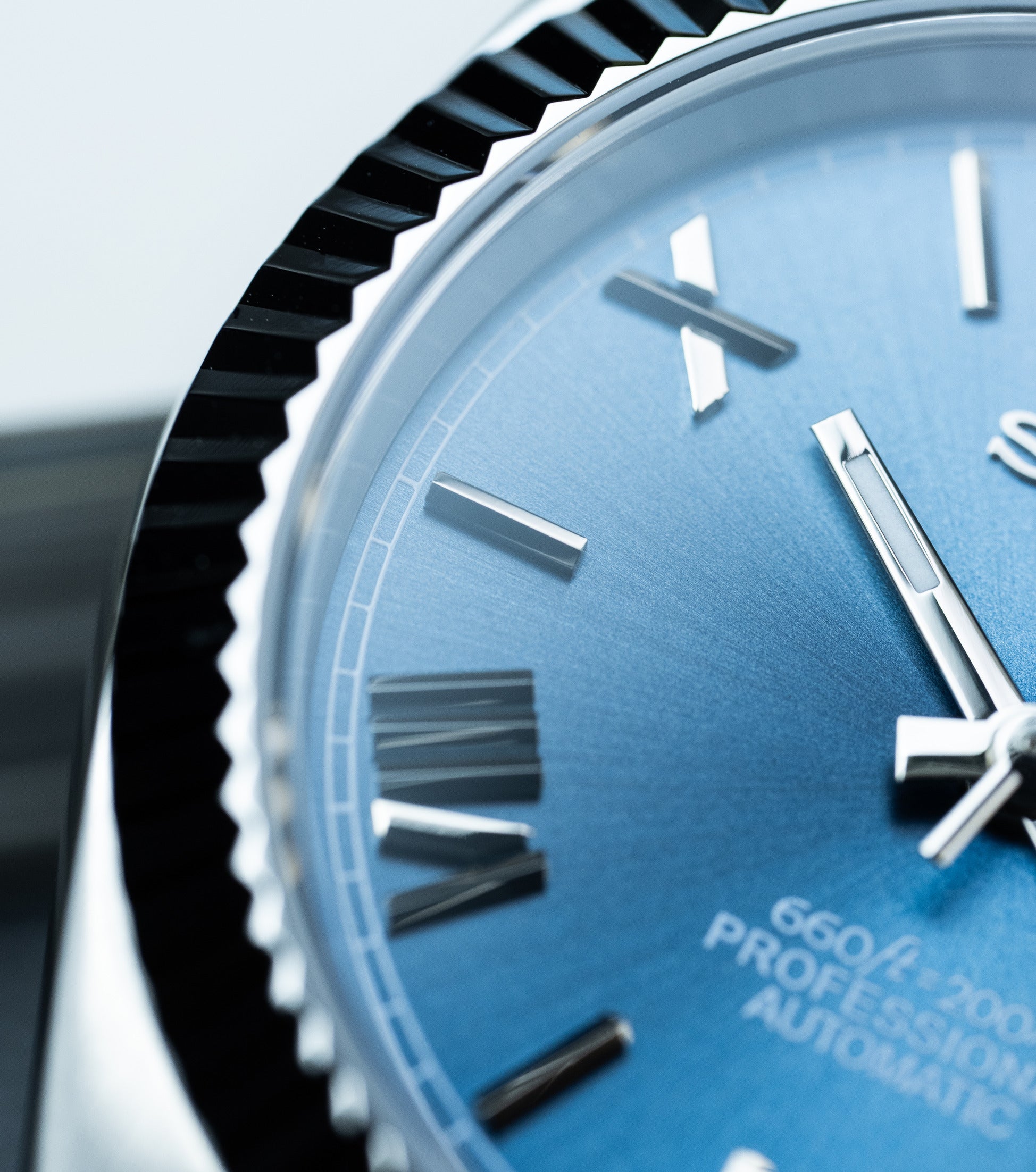 Custom Seiko Datejust – Mod With Ice Blue Roman Numeral Dial Fluted Bezel Jubilee Bracelet And Automatic Movement