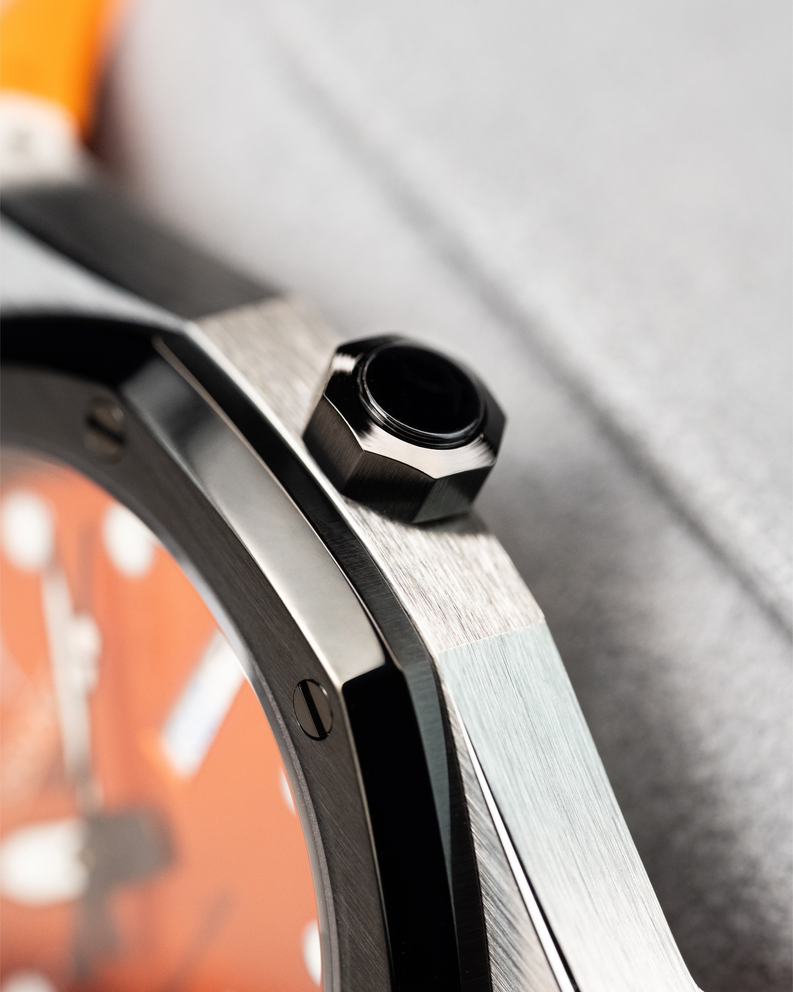 Custom Seiko Mod – Royal Oak Ap With Bold Orange Sunburst Dial Black Octagonal Bezel And Matching Orange Rubber Strap7